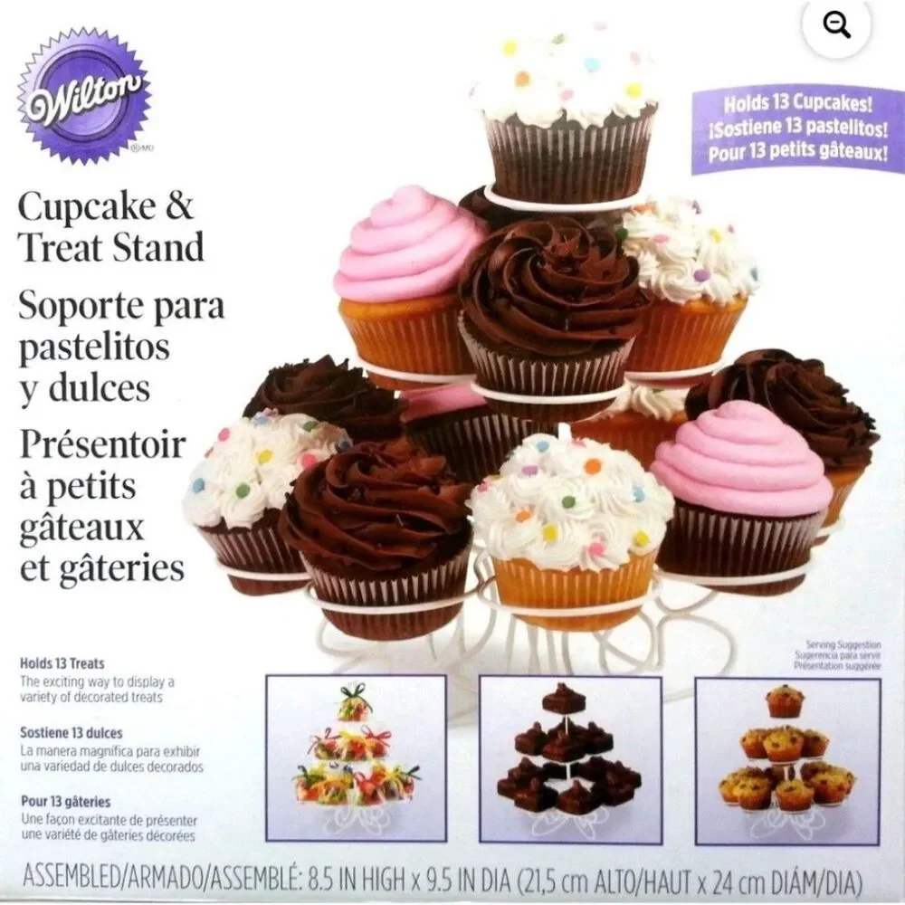 Wilton 3 Tier Cupcake & Treat Stand Holds 13 Cupcakes Muffins & Brownies‎ NEW